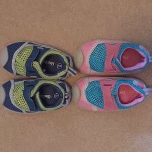 2 pairs Baby Water Shoes - blue pink green - size 6